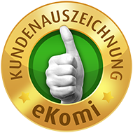 Vertrauenssiegel, Kundenauszeichnung, eKomi, 96 % zufriedene Kund*innen